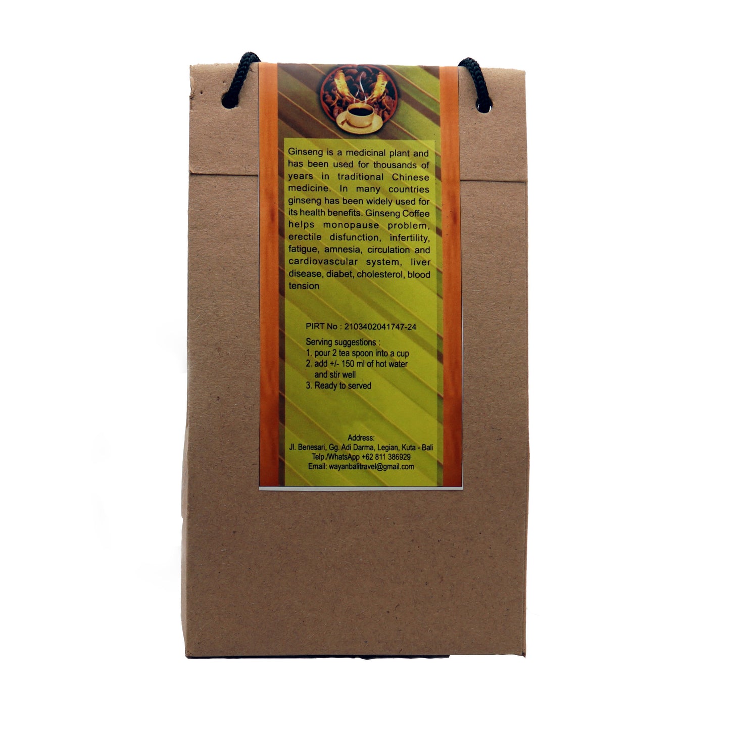 Ginseng Coffee 100 gr sugar-free